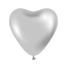 Balon gumowy Godan Beauty&Charm platynowe srebrne serca 6szt. srebrny 300mm 12cal (CB-S6LS) Godan