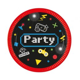 Talerz jednorazowy Godan TALERZ PAPIEROWY Gaming Party śr. 230mm 8 szt (93769) Godan
