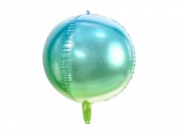 Balon foliowy Partydeco Kula ombre, niebiesko-zielony, 35cm 14cal (FB39-001) Partydeco