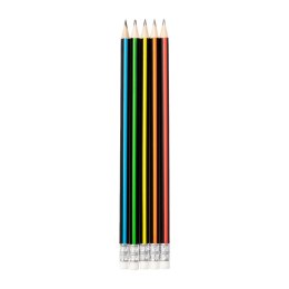 Ołówek Strigo HB z gumką w kolorowe paski 5902315575646 (SSC279) Strigo