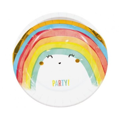 Talerz jednorazowy Godan Rainbow Party śr. 230mm 8 szt (93561) Godan