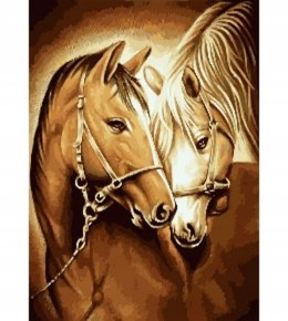 Zestaw kreatywny Norimpex malowanie po numerach - konie w sepii 40x50cm (NO-1008976) Norimpex