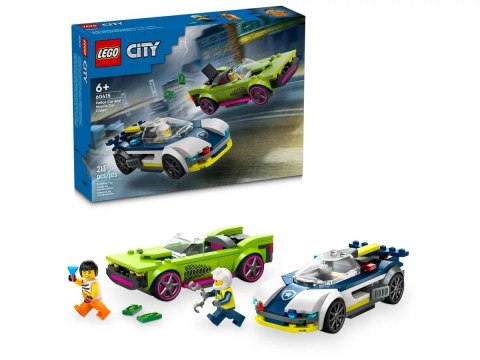 Klocki konstrukcyjne Lego City Pościg radiowozu za muscle carem (60415) Lego