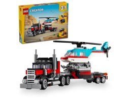 Klocki konstrukcyjne Lego Creator Ciężarówka z platformą i helikopterem (31146) Lego