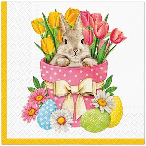 Serwetki Paw Lunch Flower Bunny mix nadruk bibuła [mm:] 330x330 (SDL140700) Paw