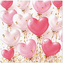 Serwetki Paw Lunch Heart Balloons Rose mix nadruk bibuła [mm:] 330x330 (SDL143600) Paw