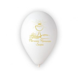 Balon gumowy Godan pierwsza komunia kielich biała 330mm 13cal (GS120/PKK/25) Godan