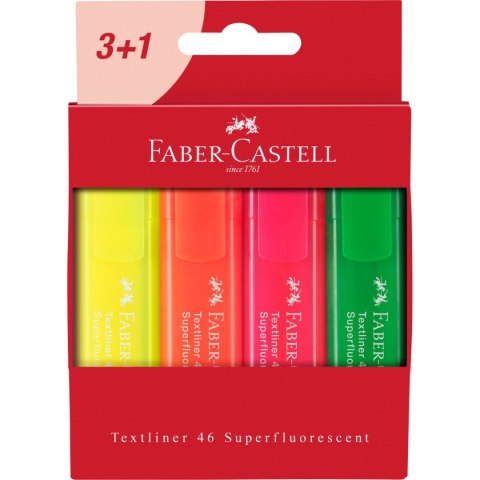 Zakreślacz Faber-Castell 4 szt, mix 1,0-5,0mm (254604 FC) Faber-Castell