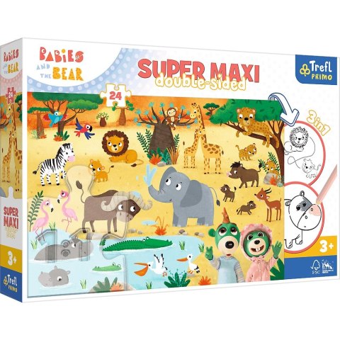 Puzzle Trefl Bobaski I Miś Super maxi Bobaski na safari 24 el. (41009) Trefl