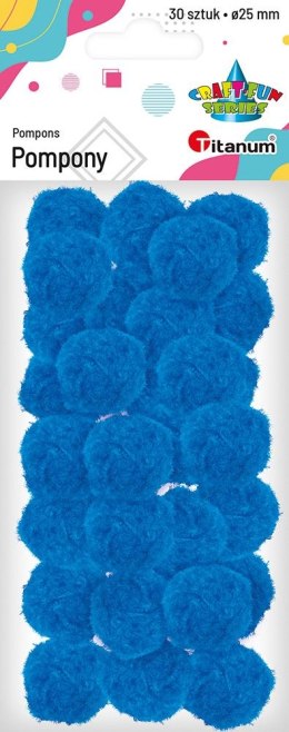 Pompony Titanum Craft-Fun Series poliestrowe niebieskie 30 szt Titanum