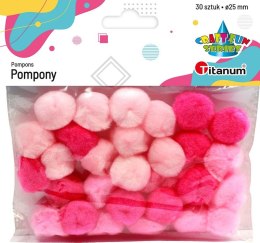Pompony Titanum Craft-Fun Series różowe 30 szt (21006) Titanum