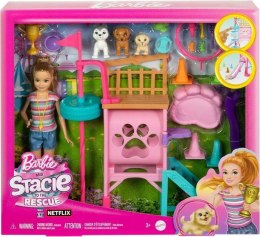 Lalka Barbie Stacie plac zabaw piesków (HRM10) Barbie