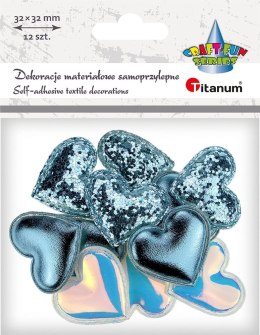 Ozdoba materiałowa Titanum Craft-Fun Series serca samoprzylepne (2324050-light blue) Titanum