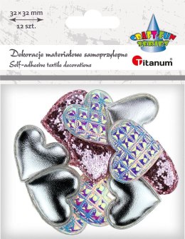 Ozdoba materiałowa Titanum Craft-Fun Series serca samoprzylepne (2324050-pink) Titanum