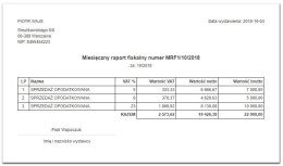 Druk offsetowy Stolgraf Zestawienie miesięcznej sprzedaży z kasy fiskalnej A6 (P61) Stolgraf