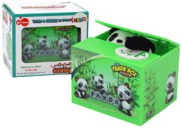 Skarbonka Panda Nauka Oszczędzania Miś Zielone Pudełko plastik Lean (17586) Lean
