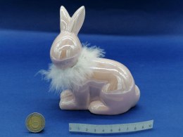 Figurka One Dollar zając ceramiczny z futerkiem 16cm (240155) One Dollar