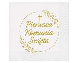 Serwetki Pierwsza Komunia Święta (kłosy) biały papier [mm:] 330x330 Godan (PW-SKKL) Godan