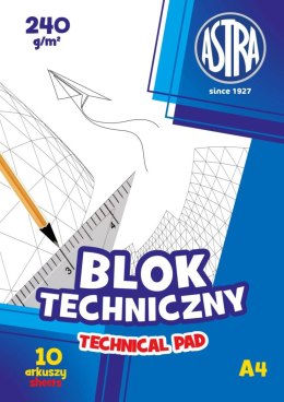 Blok techniczny Astra A4 biały 240g 10k Astra