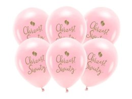 Balon gumowy Partydeco Eco Chrzest Święty różowy 330mm (ECO33P-204-081RM-6) Partydeco