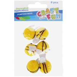 Pompony Craft With Fun żółte 6 szt (521621) Craft With Fun