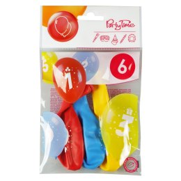 Balon gumowy Arpex z nadrukiem cyferki - 6 (3 szt.) mix 280mm (KB1955-6-9944) Arpex