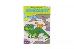 Książeczka edukacyjna Zielona Sowa Koloruję wedłu kodu. (Dinozaury.) Zielona Sowa