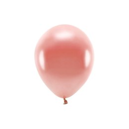 Balon gumowy Partydeco metalizowane, różowe złoto różowy 260mm (ECO26M-019R-10) Partydeco