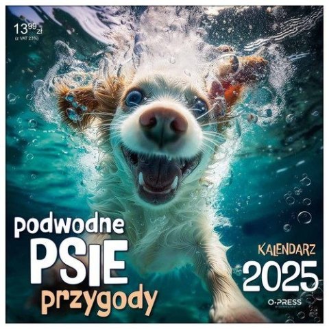 Kalendarz ścienny PODWODNIE PSIE PRZYGODY Press 33x33 330mm x 330mm (5904830713619) Press