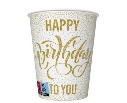 Kubek jednorazowy Godan Happy Birthday Dotted Gold 250ml (KM01_OG_055101) Godan