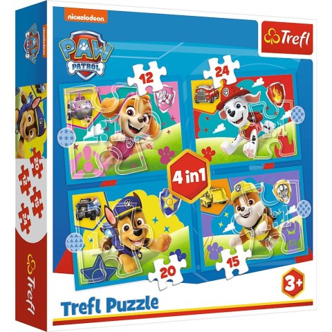 Puzzle Trefl Paw Patrol Biegnące Pieski 4w1 el. (34628) Trefl