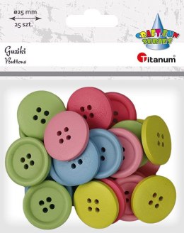 Guziki Titanum Craft-Fun Series plastikowe okrągłe 25mm mix 25 szt Titanum