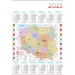 Kalendarz ścienny Lucrum MAPA plakatowy 607mm x 880mm (PL15) Lucrum