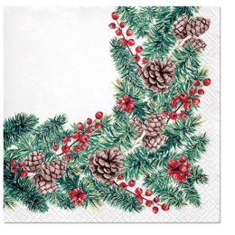 Serwetki Paw Lunch winter branches biała papier [mm:] 330x330 (SDL017300) Paw