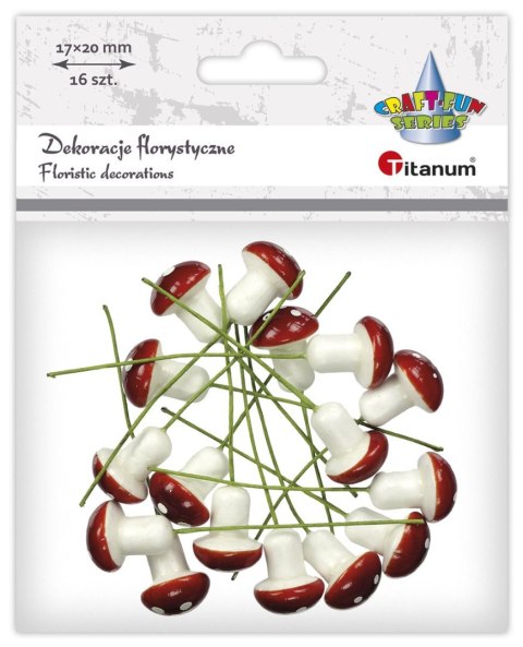 Ozdoba styropianowa Titanum Craft-Fun Series muchomor na druciku (92636) Titanum