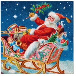 Serwetki Paw BN Santa Claus on a sleigh mix nadruk bibuła [mm:] 330x330 (TL234000) Paw