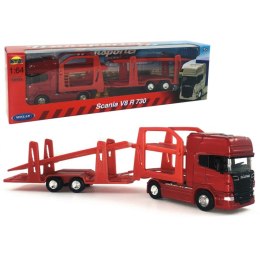 Ciężarówka Dromader Welly Scania V8 R730 CZERWONA LAWETA (68023) Dromader