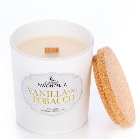 Świeczka ozdobna Pavoncella Classico Vanilla and Tabacco biała 135g (5905711530158) Pavoncella