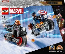 Klocki konstrukcyjne Lego Marvel Super Heroes Motocykle Czarnej Wdowy i Kapitana Ameryki (76260) Lego