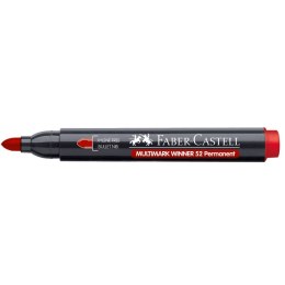 Marker permanentny Faber Castell, czerwony okrągła końcówka Faber Castell