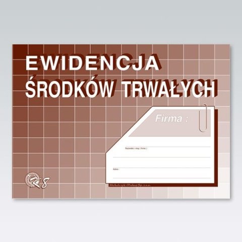 Druk offsetowy Michalczyk i Prokop Ewidencja środków trwałych A5 A5 32k. (K-8) Michalczyk i Prokop