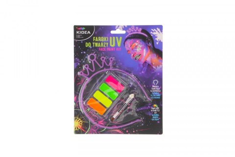 Farba do malowania twarzy UV 4 kolor. Kidea (FDTUVOSKA) Kidea
