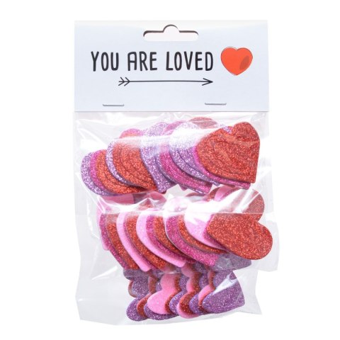 Naklejka (nalepka) piankowe serduszka brokatowe Arpex (WA5915) Arpex