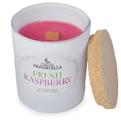 Świeczka ozdobna Pavoncella Classico Fresh Raspberry biała 135 g (5905711530738) Pavoncella