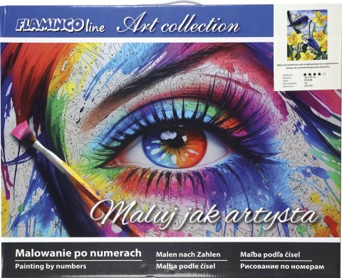 Zestaw kreatywny Malowanie po numerach 40x50cm Ptaszki na żonkilach Flamingo Line (FSY689) Flamingo Line