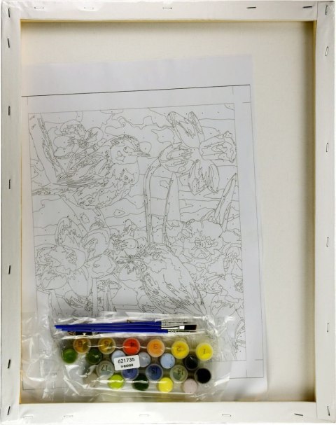 Zestaw kreatywny Malowanie po numerach 40x50cm Ptaszki na żonkilach Flamingo Line (FSY689) Flamingo Line