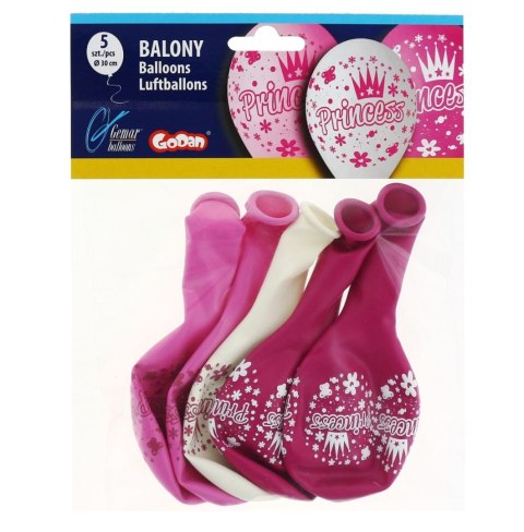Balon gumowy Premium Księżniczki 5 szt mix 300mm 12cal Godan (GB/PG32) Godan