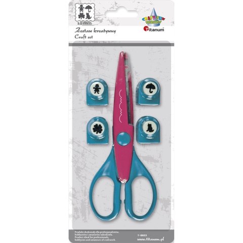 Nożyczki Craft-Fun Series i 4 dziurkacze kreatywne 16,5cm Titanum (T-8603) Titanum