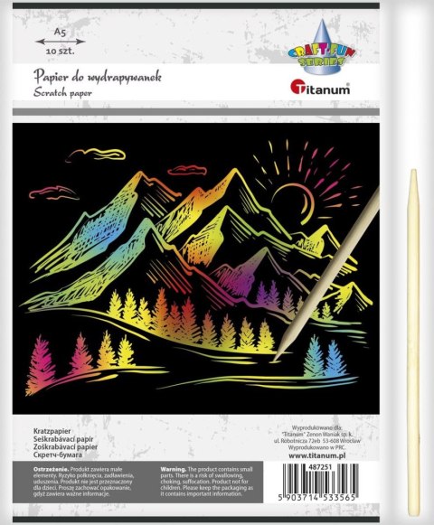 Papier do scrapbookingu Craft-Fun Series Papier do wydrapywanek A5 czarny Titanum (5903714533565) Titanum