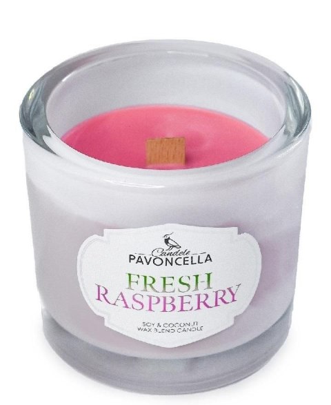 Świeczka ozdobna Classico Fresh Raspberry biała 170g Pavoncella (5905711530967) Pavoncella